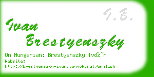 ivan brestyenszky business card
